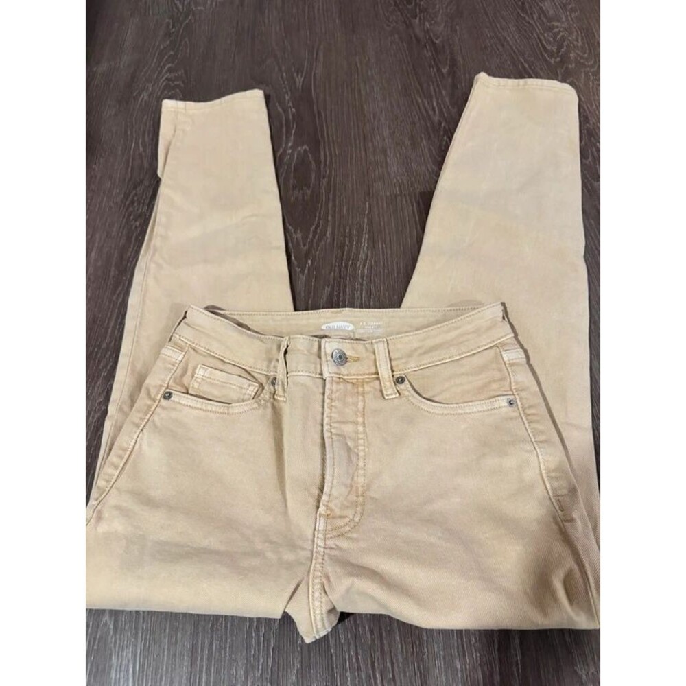 Old Navy OG Straight High Rise Jeans Tan Beige Khaki Secret Slim Pockets